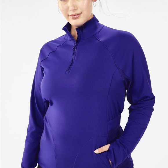 NWT Fabletics Blue Rosalia Performance Long-Sleeve Top II Jacket Size XL New - Picture 2 of 6